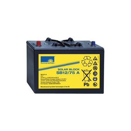 BATTERIE SOLAIRE PLOMB-GEL 12 V 75AH SONNENSCHEIN