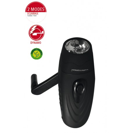 LAMPE  DYNAMO 5 LED finition gomme 