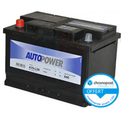 Batterie Autopower 12 V 70AH 640Amp + gauche - Accus-Service - Achat  Batterie Autopower 12 V 70AH 640Amp + gauche
