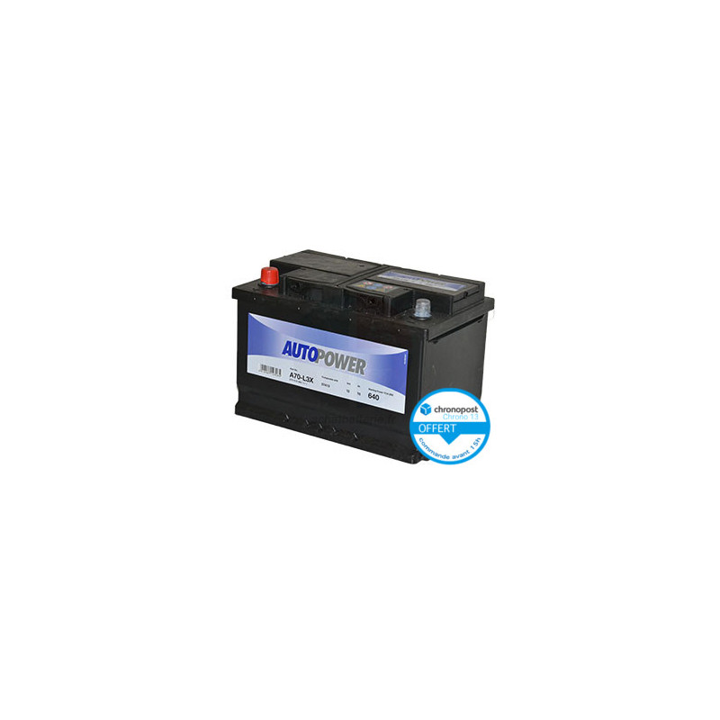 Batterie 12V 70Ah 640A STECOPOWER - MG AUTOCASSE MORLAIX