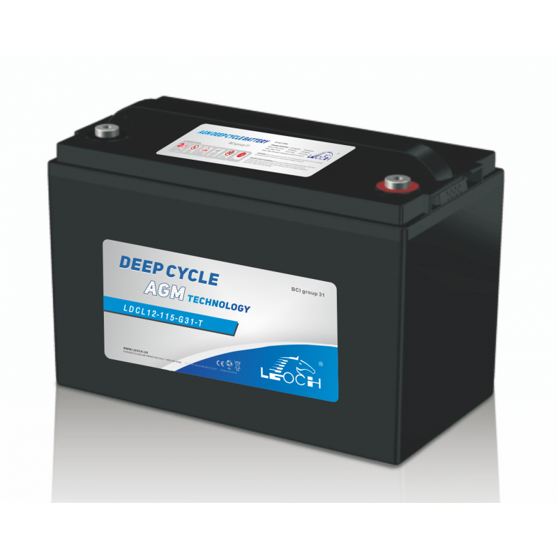 Batterie 12V 105 Ah (20h) - 115 Ah (100h) 354x175x190 mm Décharge Lente  STECOPOWER - 209DL