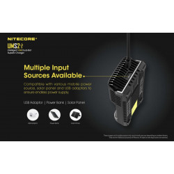 Chargeur Intelligent NITECORE UMS2 Multiple Input Sources Available