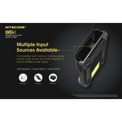 Chargeur Intelligent NITECORE UMS4 Multiple Input Sources Available