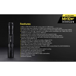 Lampe Torche Nitecore MH10V2 Features