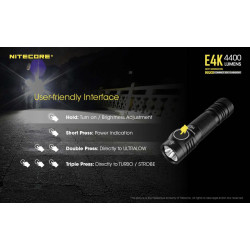 Lampe Torche Nitecore E4K User-friendly Interface