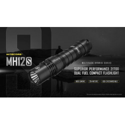 Lampe Torche Nitecore MH12S Performance 21700 Dual Fuel Compact Flashlight