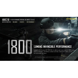 Lampe Torche Nitecore MH12S 1800 lumens invincible performance