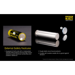 Nitecore ACCU LI-ION NL1823 External Safety Features