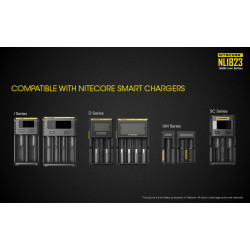 Nitecore ACCU LI-ION NL1823 Compatible Nitecore Smart Chargers