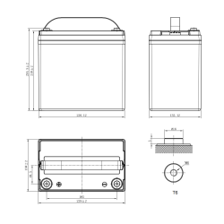 dimension batterie LDC12-68