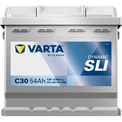 Batterie Auto VARTA C30 Dynamic SLI 12V 54Ah 530A 554 400 053 Front