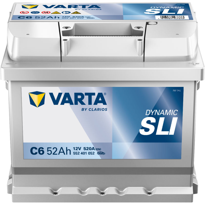 Batterie Auto VARTA C6 Dynamic SLI 12V 52Ah 520A 552 401 052