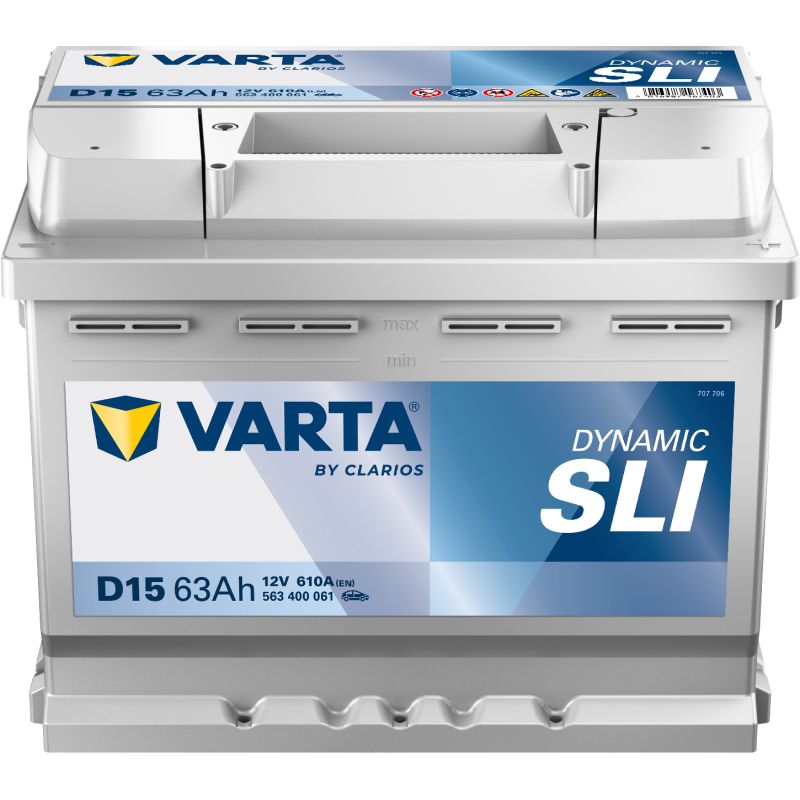 Batterie Auto VARTA Dynamic SLI D15 12V 63Ah 610A 563 400 061