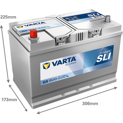 Batterie Auto VARTA Dynamic SLI G8 12V 95Ah 830A 595405083 Dimensions