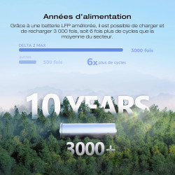 Station Électrique Portable ECOFLOW DELTA 2 MAX 2048Wh Années d'alimentation