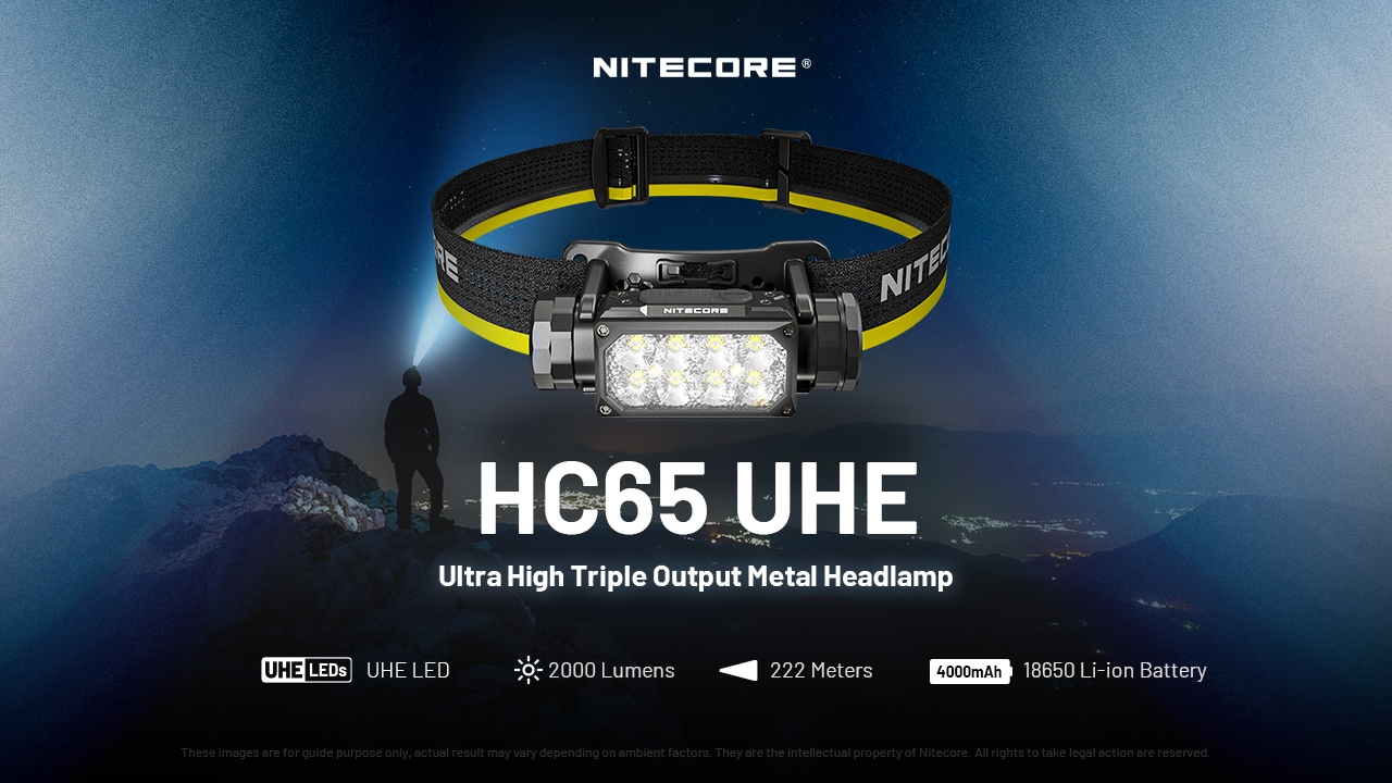 Nitecore HC65UHE Ultra High Triple Output Metal Head Lamp